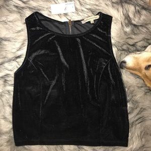 Foreign Exchange Black Velvet Crop Top